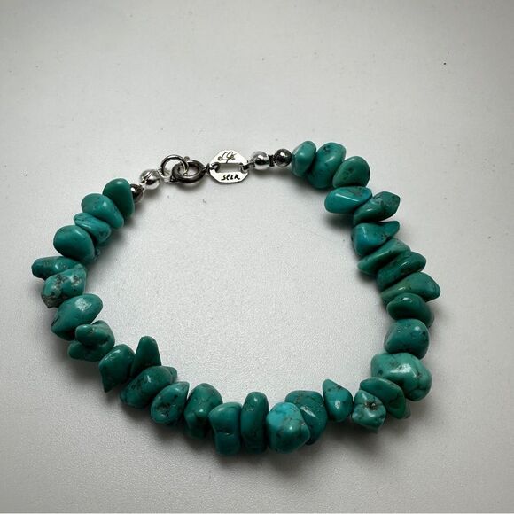Revived Carolyn Pollack 7.5" turquoise chip bracelet in sterling silver! - Picture 6 of 10